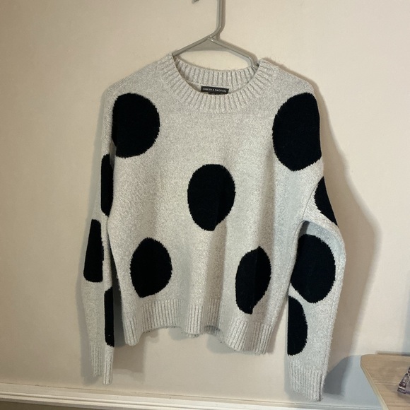 Chelsea & Theodore Abstract Circle Knit Sweater Black White Size Small - Picture 4 of 9